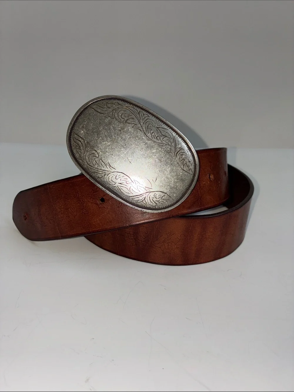 A&F - Floral Engraved Leather Belt